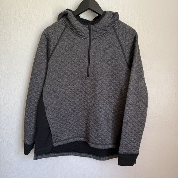 SmartWool Diamond Peak Quilted Pullover Womens Medium Merino Blend Gray Hoodie - Picture 1 of 9
